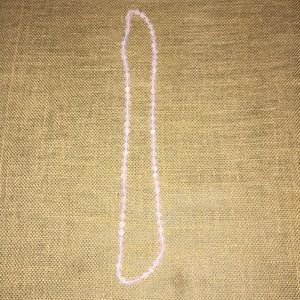 Vintage rosy quartz necklace 20” quality gemstone